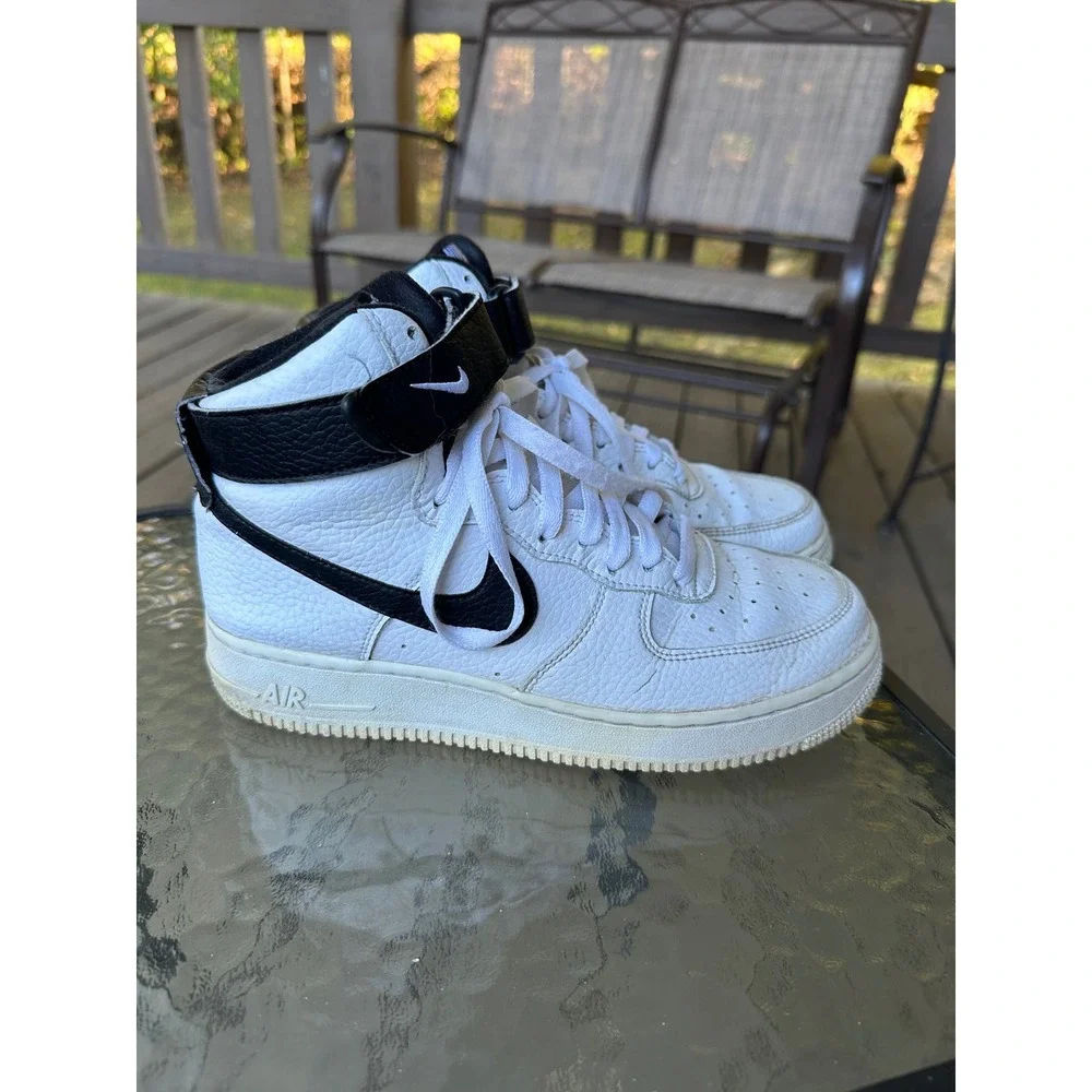 Nike Air Force 1 '07 High Top White‎ Black CT3202-100 Sneakers Mens Size 6.5